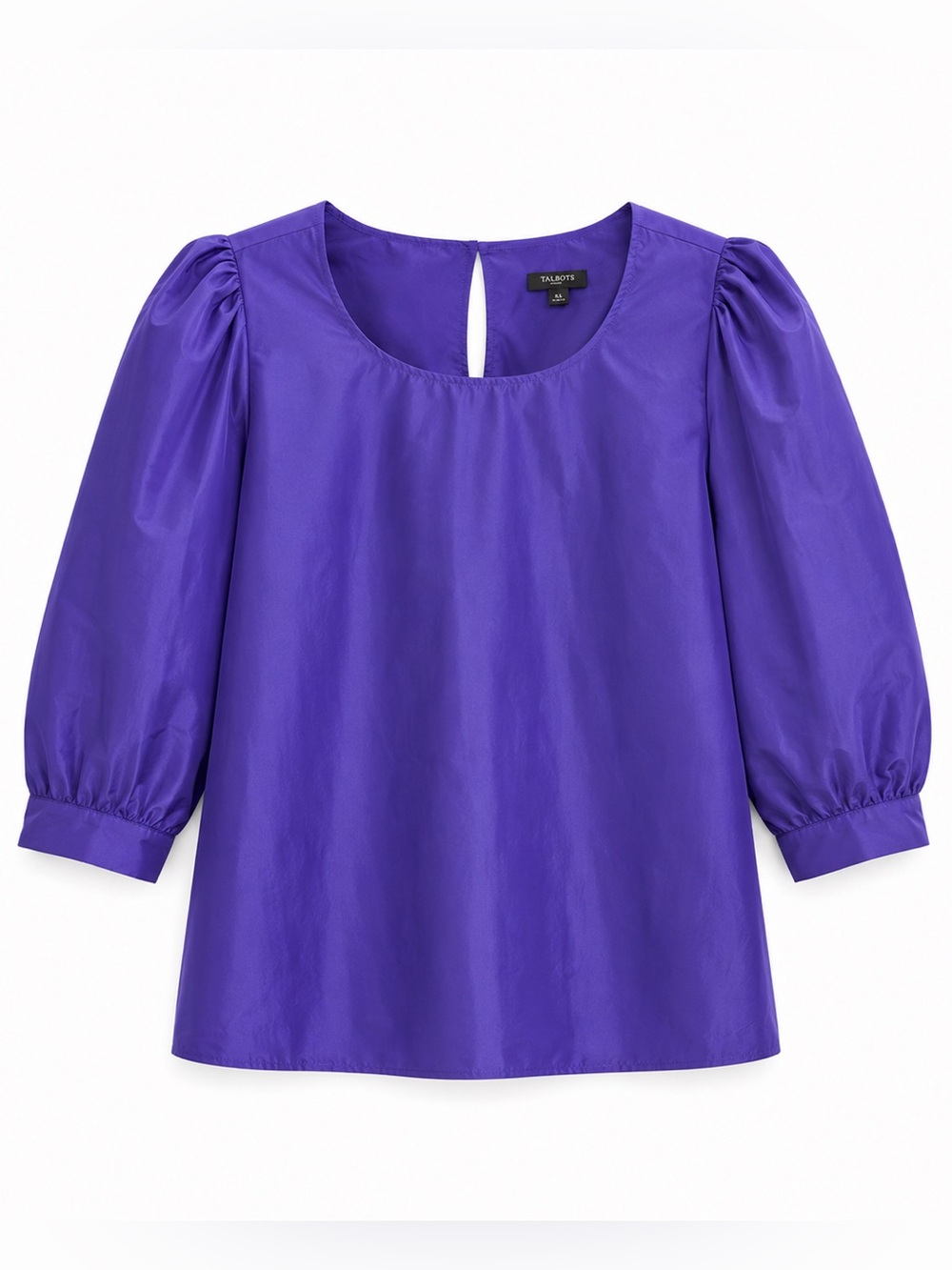 Talbots Back Cutout Taffeta Vibrant Purple Blouse Size XLP